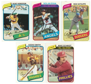 1980 Topps Baseball Complete Set (726) - Including Rickey Henderson Rookie Card!